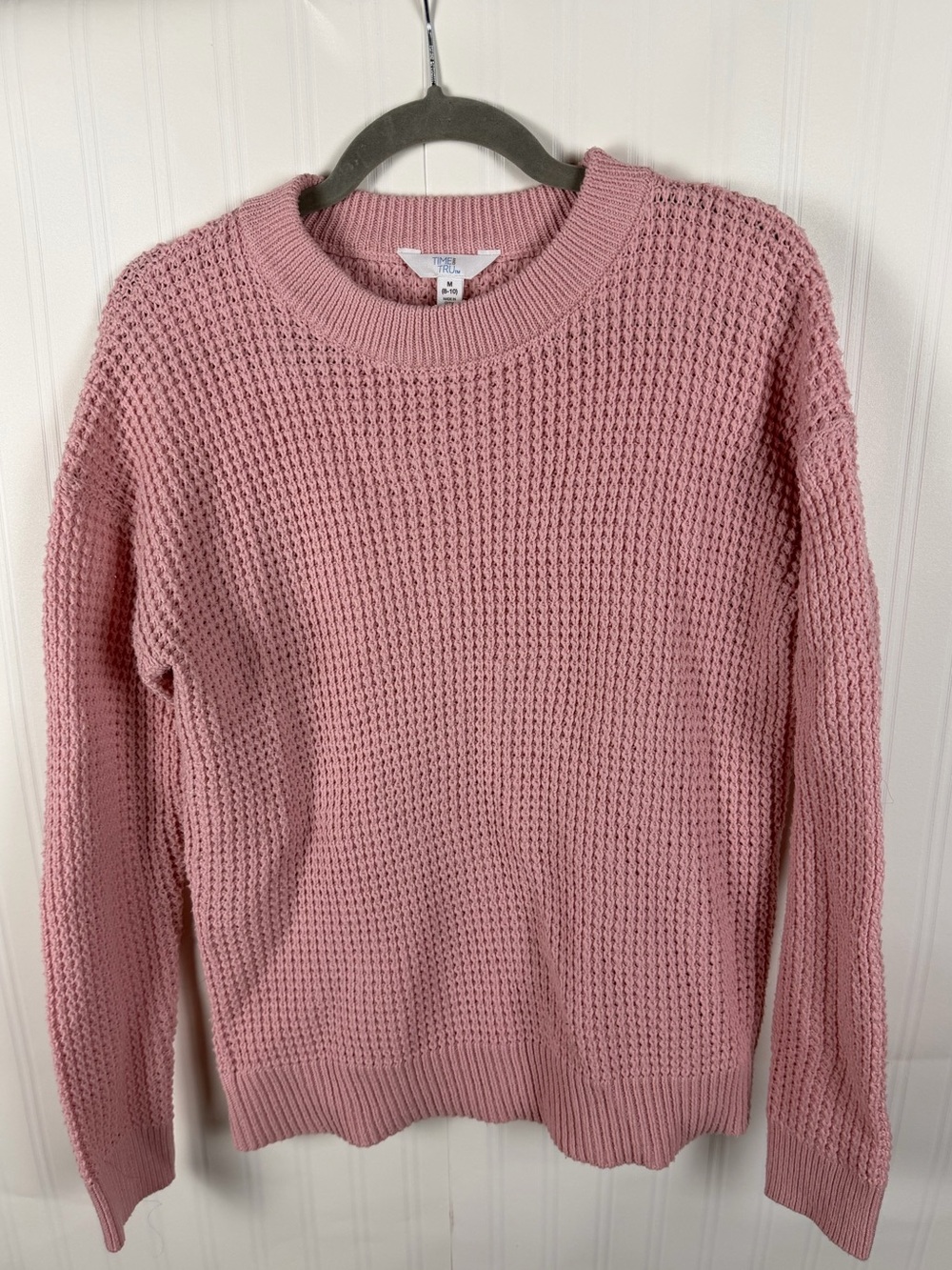 Cozy Pink Crewneck Knit Sweater
